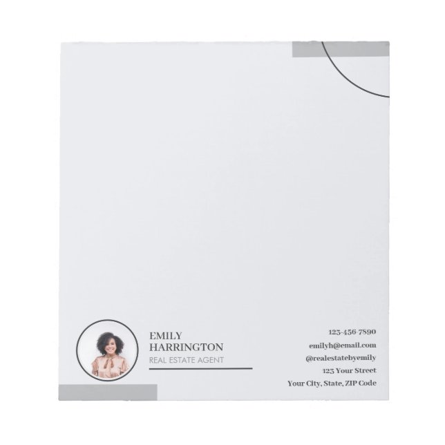 Fine Lines Real Estate Agent Neutral Notepad (Front)