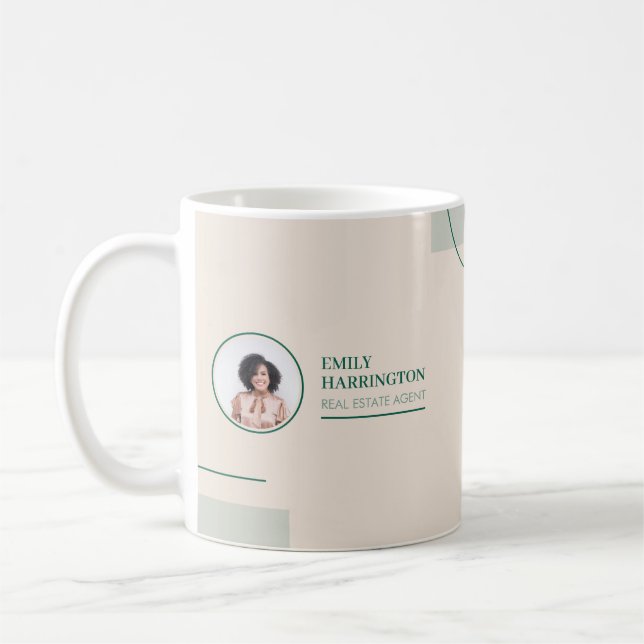 Fine Lines Real Estate Agent Sand Coffee Mug (Left)