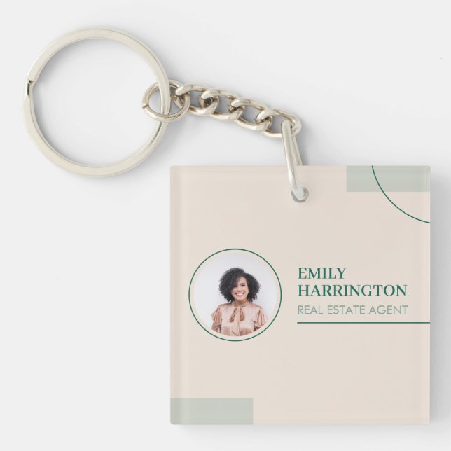Fine Lines Real Estate Agent Sand Key Ring (Front)