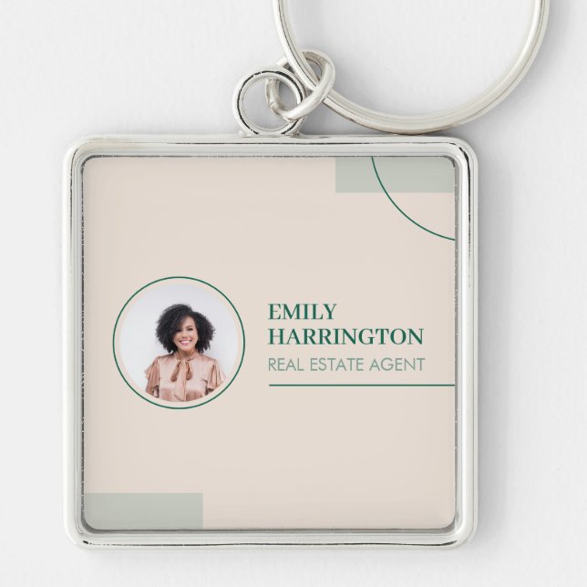 Fine Lines Real Estate Agent Sand Key Ring (Front)