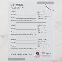 Fine Lines Sign In Sheet Real Estate Agent Neutral