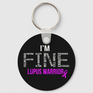 FINE Lupus Awareness Warrior Fighter Autoimmune Key Ring