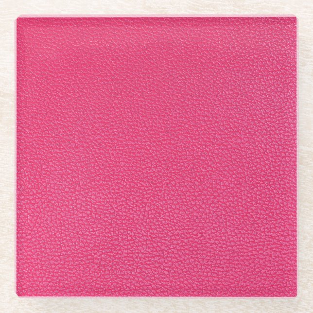 Fine Luxury Pink Cloth Texture. Glass Coaster (Front)