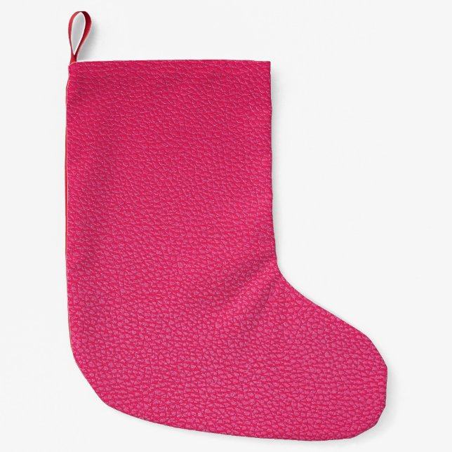 Fine Luxury Pink Cloth Texture. Small Christmas Stocking (Front)