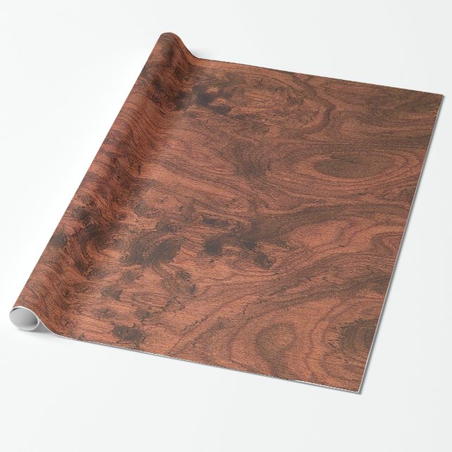 Fine Mahogany Veneer Print Wrapping Paper (Unrolled)