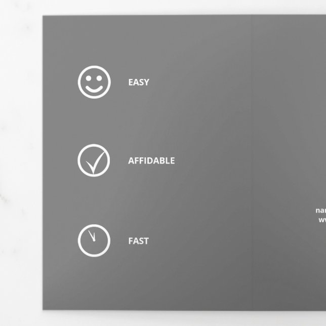 Fine Monochromatic Coorporate Flat Lateral Stripes Tri-Fold Card (Flap)