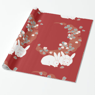 Fine Monogram Cool Cute Girly Retro Floral Wrapping Paper