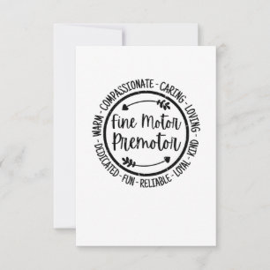 Fine Motor Premotor Occupational Therapy Therapist Thank You Card