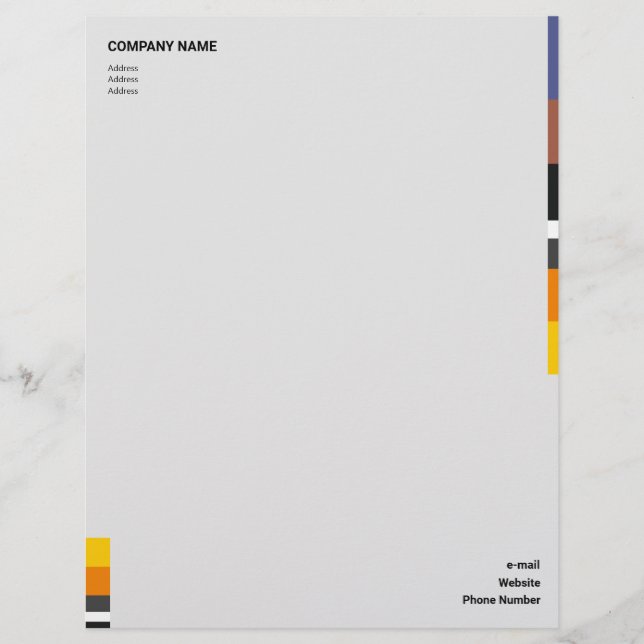 Fine Multicolor Classic Lateral Stripes Letterhead (Front)