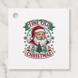 Fine Old Christmas Santa Claus Trees Snowflakes Favour Tags