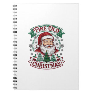 Fine Old Christmas Santa Claus Trees Snowflakes Notebook
