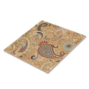Fine Paisley Cool Cute Girly Retro Fashion Ceramic Tile