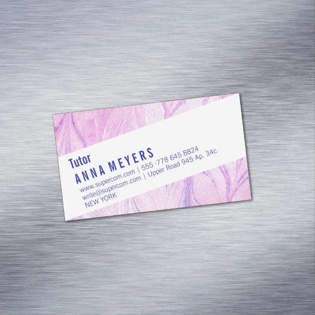 Fine pink marbled 	Magnetic business card (In Situ)