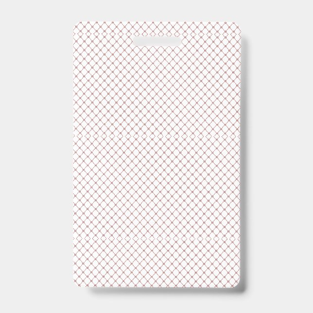 Fine, repeating, diamond-shaped mesh pattern with  ID badge (Front)