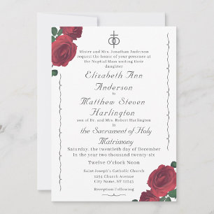 Fine Roses Catholic Acrylic Invitation