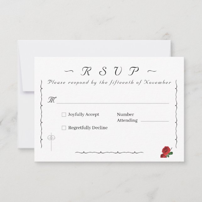 Fine Roses Catholic RSVP Card (Front)