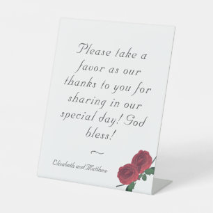Fine Roses Wedding Pedestal Sign