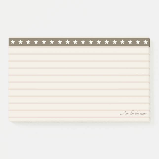 Fine Star Header on Brown & Sand Beige Post-it Notes (Front)