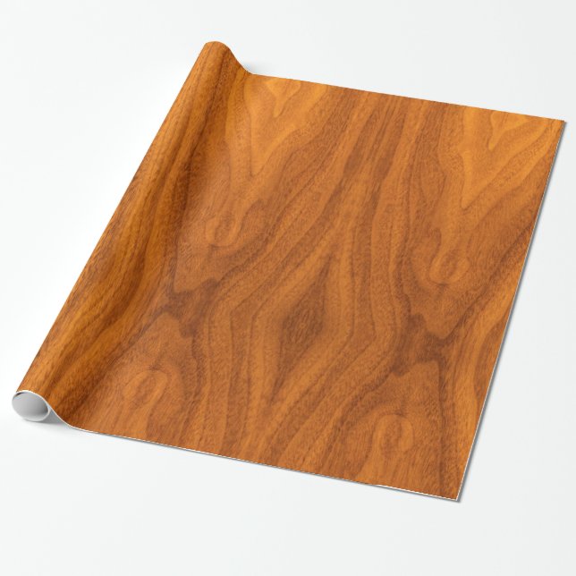 Fine Teak Veneer Print Wrapping Paper (Unrolled)