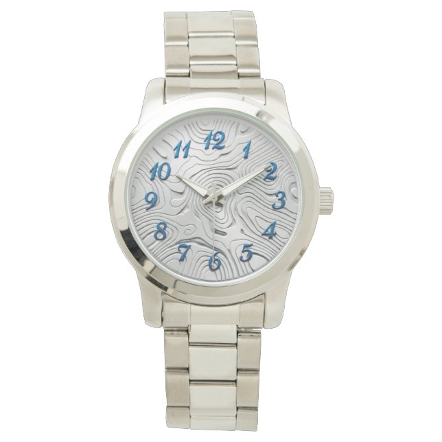 Fine Watch With Silver Style Designed Dial  (Front)