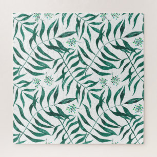 Fine Watercolor Palm Leaves Jigsaw Puzzle