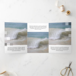 Fine White Contemporary Transparency Tri-Fold Card