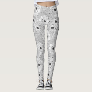 Fine White Lace: Elegance Vintage Leggings