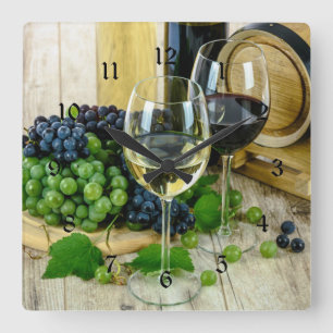 Fine Wine, Aged to Perfection Square Wall Clock