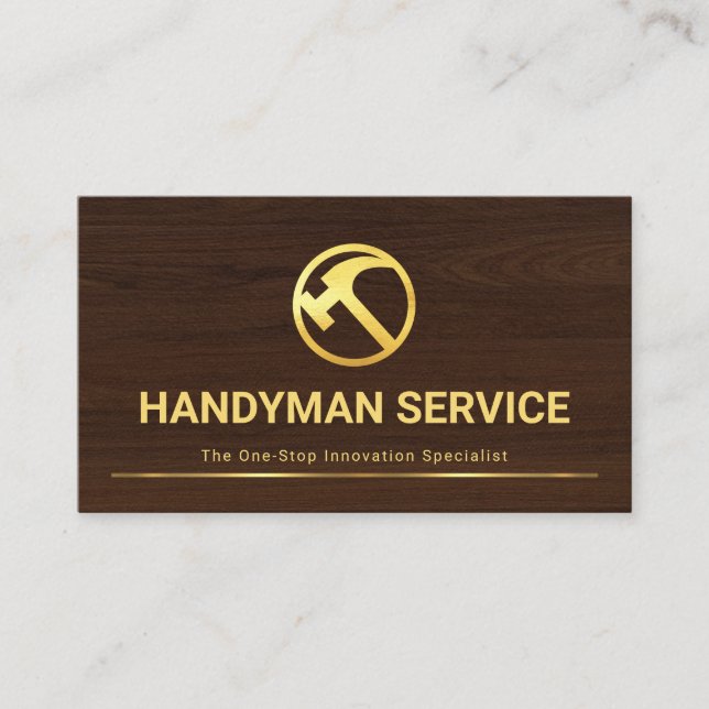 Fine Wood Grain Master Carpentry Business Card (Front)