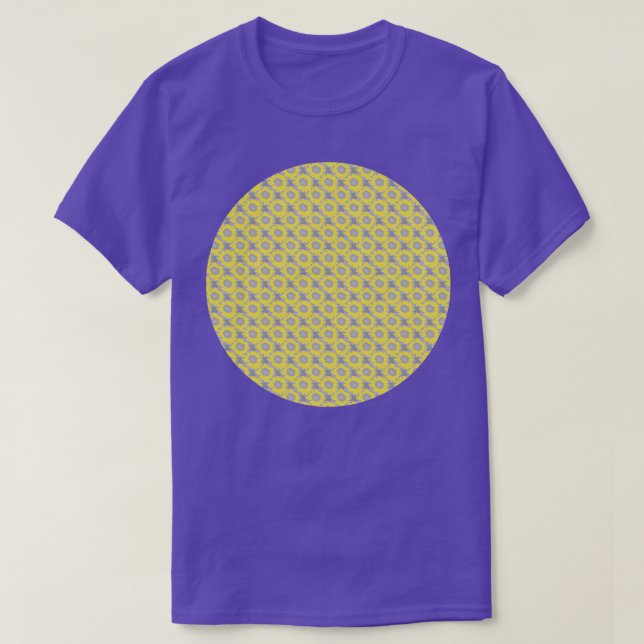 Fine Yellow Daisy Floral Pattern Circle T-Shirt (Design Front)