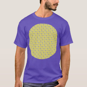 Fine Yellow Daisy Floral Pattern Circle T-Shirt