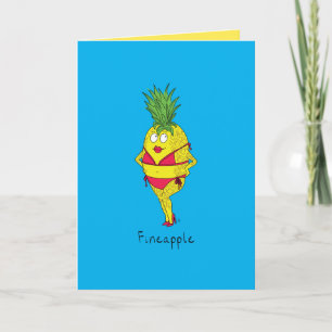 Fineapple - Funny Pineapple Bikini Greeting Card