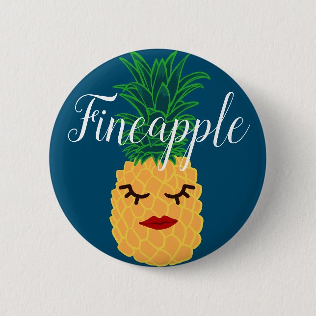 Fineapple Pineapple 6 Cm Round Badge (Front)