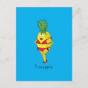 Fineapple Pineapple Pin-Up Girl Postcard