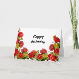 FINEART BIRTHDAY SCARLET POPPIES CARD