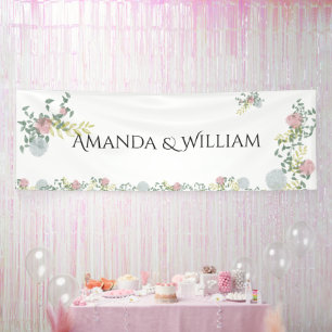 Finely flourished wedding banner