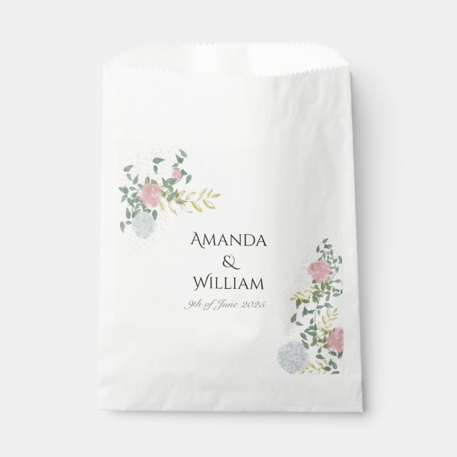 Finely flourished wedding favour bag (Front)