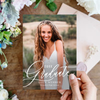 Finely Penned Graduation Announcement Invitation