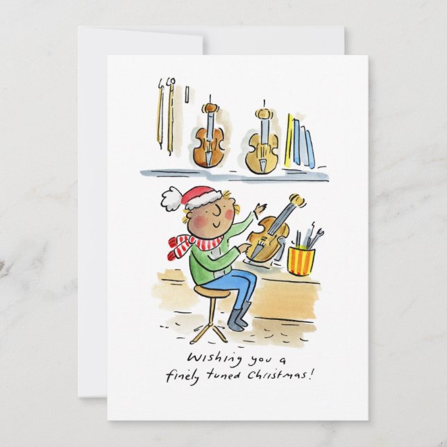 Finely Tuned Christmas Invitation (Front)