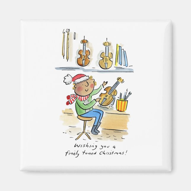 Finely Tuned Christmas Magnet (Front)