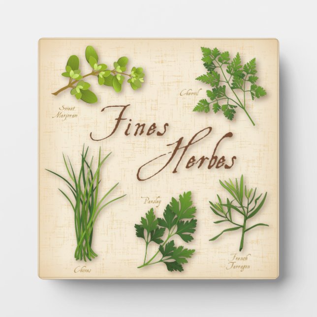 Fines Herbes, Parsley, Chives, Tarragon, Chervil, Plaque (Front)