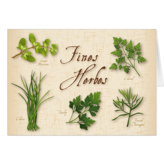 Fines Herbs Recipe Greeting Card (Front Horizontal)