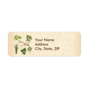 Fines Herbs Recipe, Parsley, Chives, Tarragon, Return Address Label