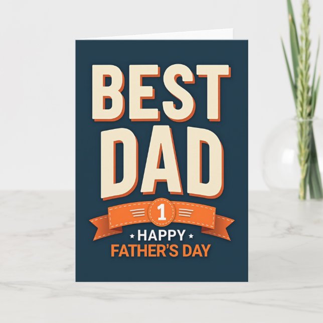 Finest Fathers Day Typographic Card (Front)