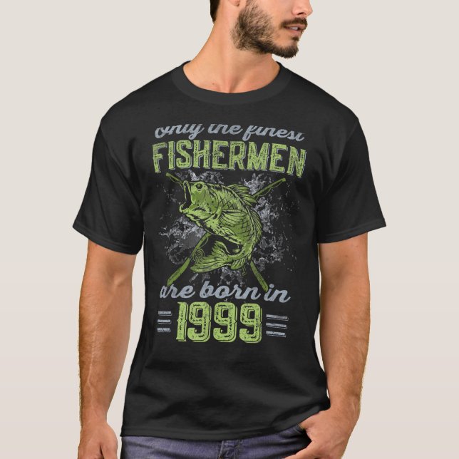 Finest Fishermen Born 1999 Largemouth Bass 23th Bi T-Shirt (Front)