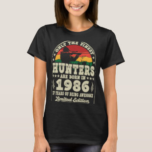 Finest Hunters Are Born In 1986 Deer Hunting 37th T-Shirt