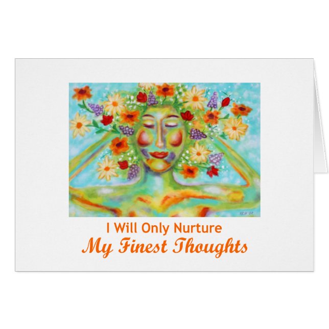 "Finest Thoughts"  Affirmation Card (Front Horizontal)