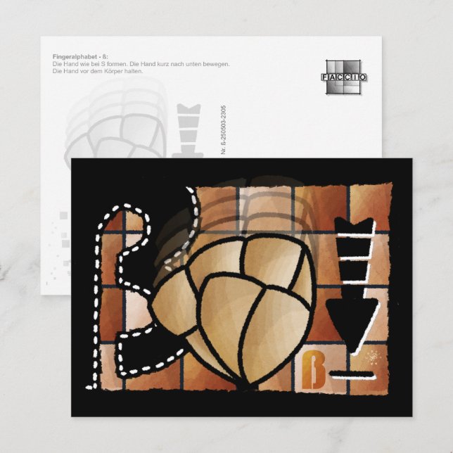 Finger Alphabet Eszett Postcard (Front/Back)