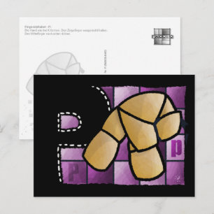 Finger Alphabet P Postcard