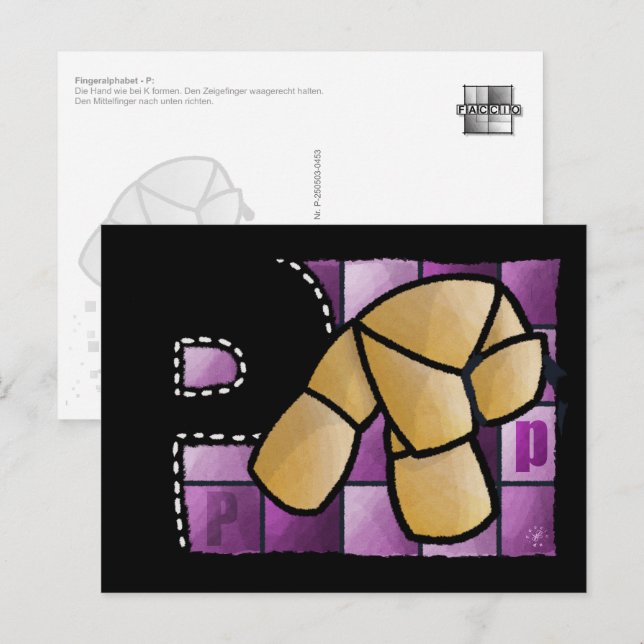Finger Alphabet P Postcard (Front/Back)